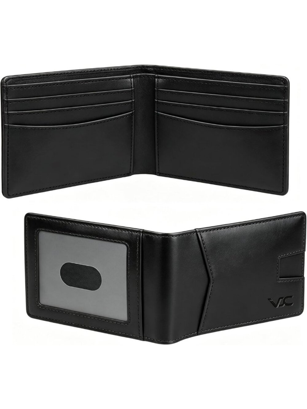 Slim Minimalist RFID Blocking Bifold Wallet for Men - Genuine Leather, ID